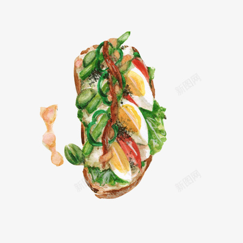 蔬菜饼手绘画片psd免抠素材_88icon https://88icon.com 手绘美食 烤饼 色彩画 蔬菜