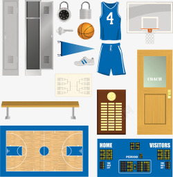 一组篮球元素图案素材