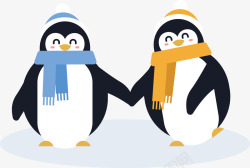过冬的企鹅过冬圣诞企鹅矢量图高清图片