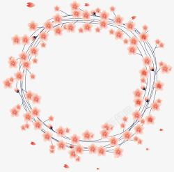 小花围成的美丽花圈矢量图素材