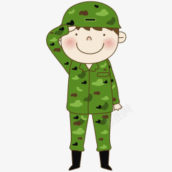 卡通敬礼的军人图素材