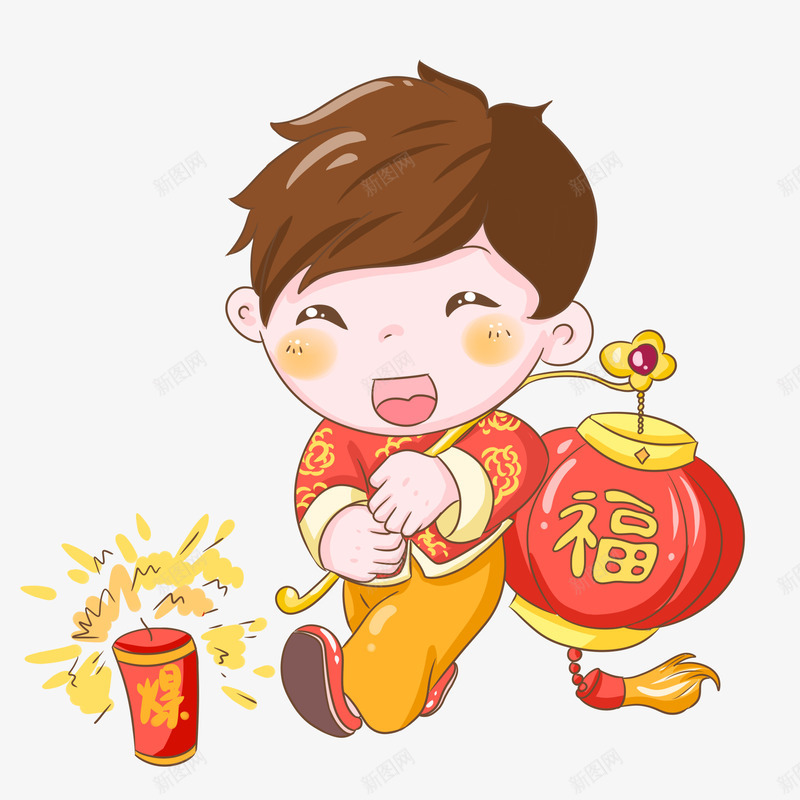 可爱的新年小男孩png免抠素材_88icon https://88icon.com 2019 农历新年 新年 新年快乐 春节 正太 烟花 红灯笼 过年啦 过年好