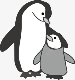 可爱母爱企鹅卡通素材