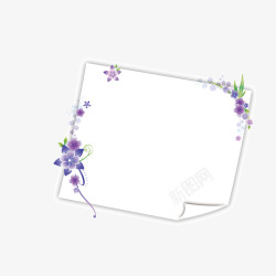 紫色花朵纸张信纸底板素材