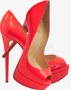 优雅女生红色高跟鞋素材