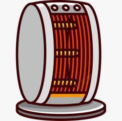 矢量电暖器手绘卡通立式烤火炉高清图片