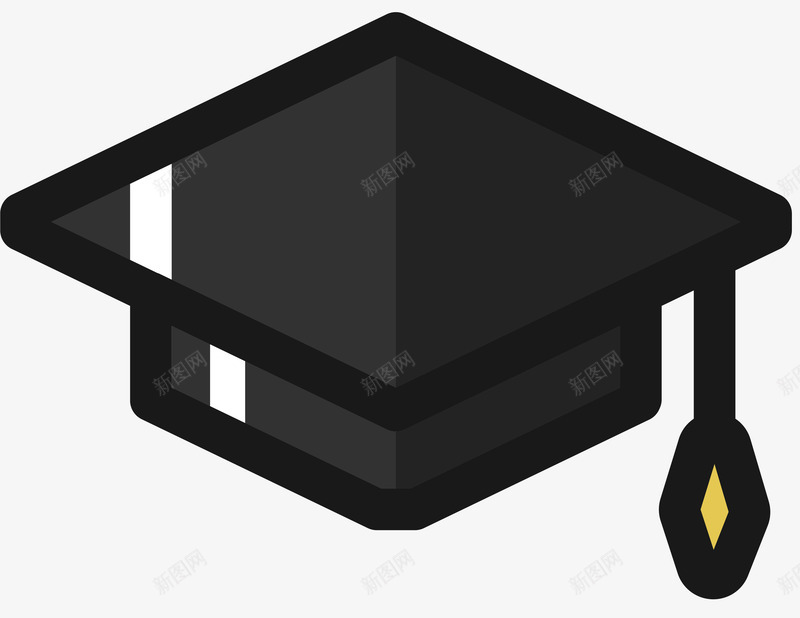 黑边卡通学士帽矢量图ai免抠素材_88icon https://88icon.com 卡通帽子 学士帽 帽子 毕业帽子 矢量学士帽 黑边 矢量图