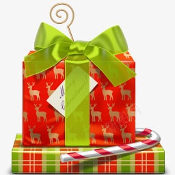 圣诞节礼物图标红色礼物盒子图标
