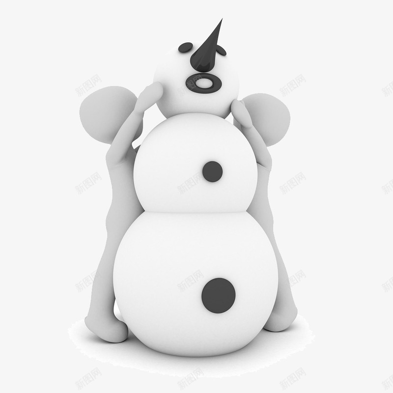 卡通堆雪人png免抠素材_88icon https://88icon.com 卡通画 堆雪人 装饰图 装饰画 雪人