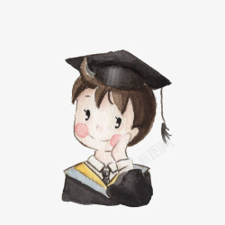 手绘毕业照头像素材