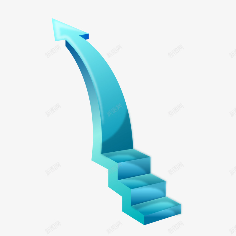 蓝色成功阶梯png免抠素材_88icon https://88icon.com 成功 楼梯 蓝色 蓝色箭头 阶梯