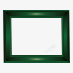 绿色木质相框放大框素材