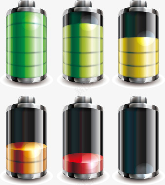 彩色立体电池能源提示符号图标矢量图图标
