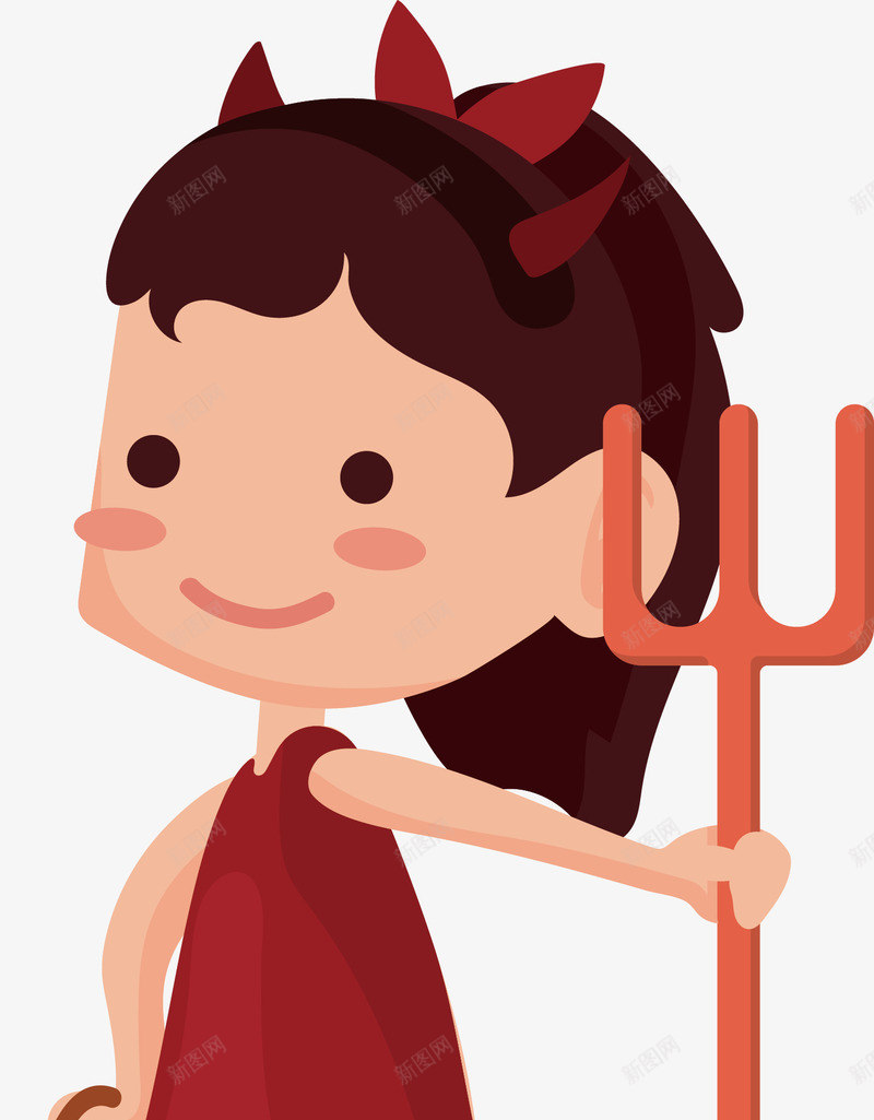 卡通魔女png免抠素材_88icon https://88icon.com 万圣节 叉子 女生 角