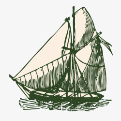 手绘铅绘帆船矢量图素材