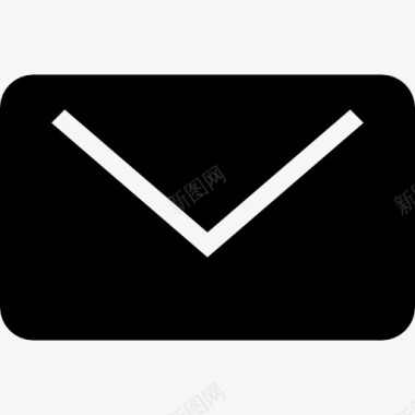 填充接口新邮件背黑密闭信封接口符号图标图标