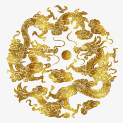 双龙中国传统神话双龙戏珠图高清图片