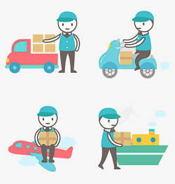 卡通送餐员素材