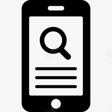 数字信息展示放大镜的手机屏幕上图标图标
