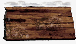 冬季复古雪花木板指路牌装饰素材
