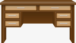 褐色卡通木质桌子素材