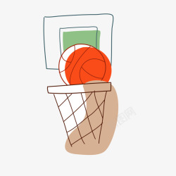 手绘篮球框素材