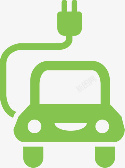 绿色扁平充电汽车素材