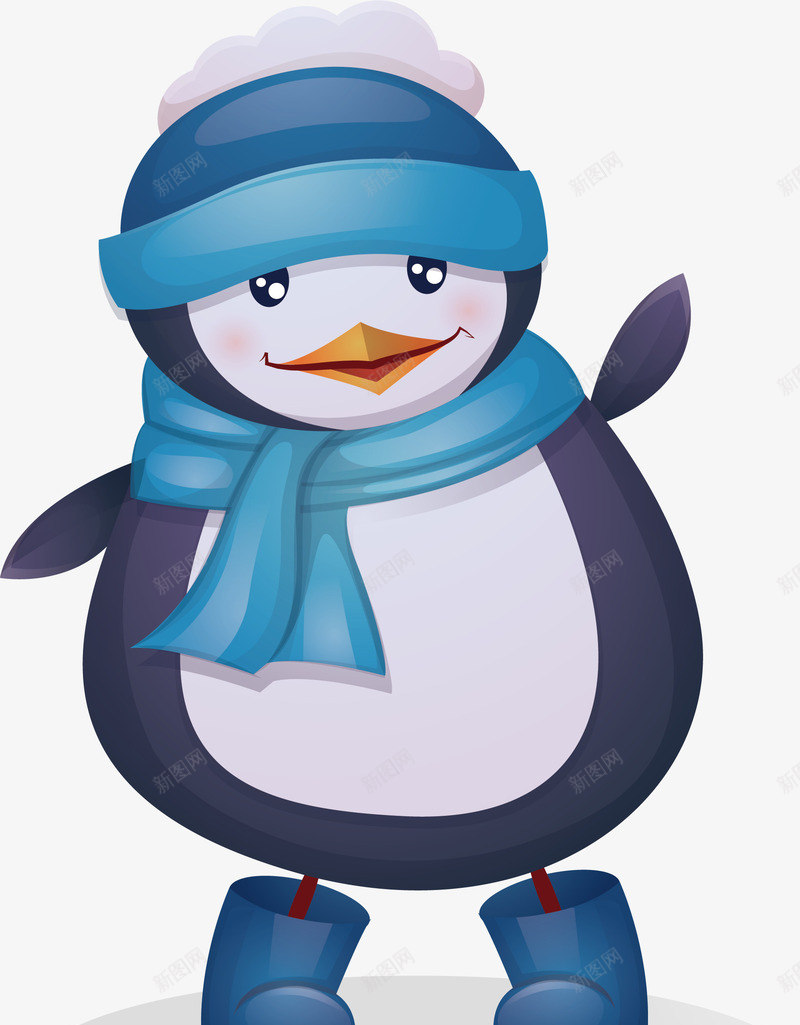 蓝色卡通企鹅png免抠素材_88icon https://88icon.com 企鹅 卡通企鹅 圣诞企鹅 圣诞节 矢量png 蓝色企鹅