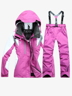 玫红色滑雪服套装素材