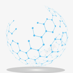 蓝色网格的球形矢量图素材