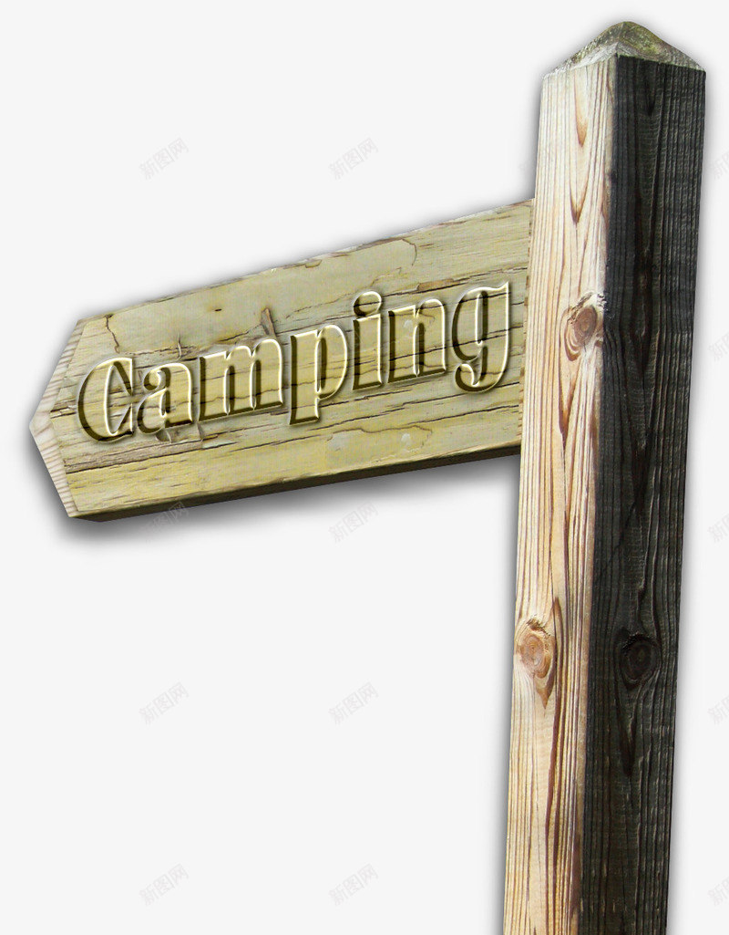 CAMPING指路牌png免抠素材_88icon https://88icon.com 指向 旧 木质 露营地