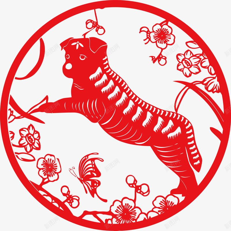 狗年窗花png免抠素材_88icon https://88icon.com 2018狗年 狗年 狗年吉祥 狗年大吉 狗年插图 狗年春节 狗年矢量图 狗年福 狗年艺术字 窗花