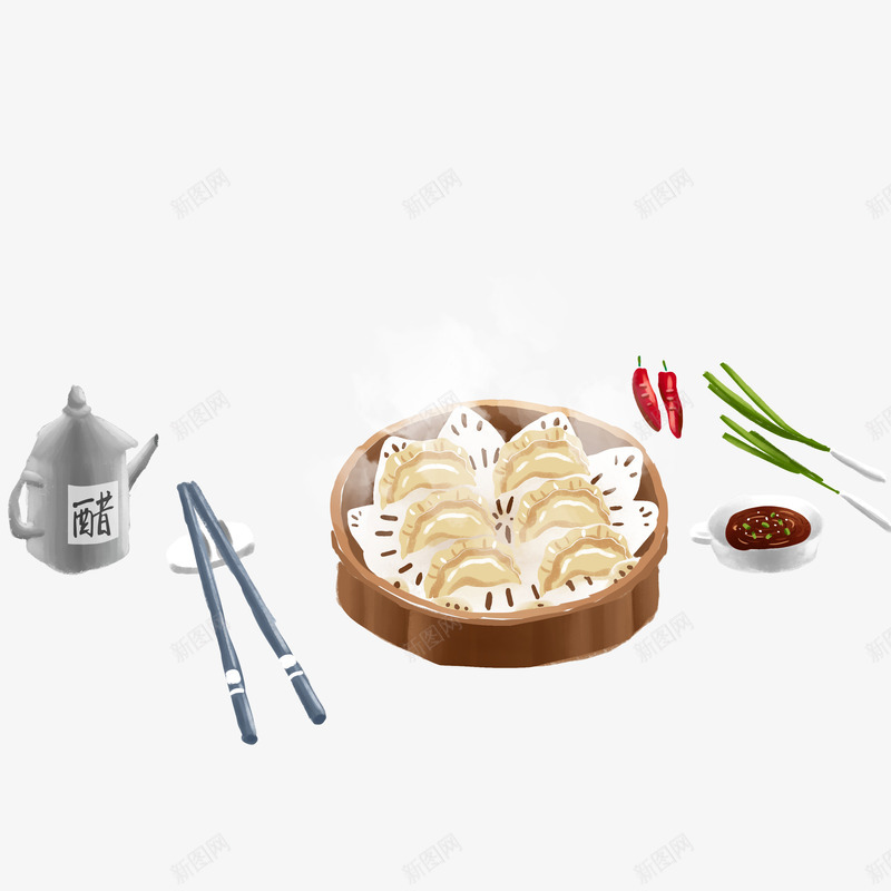 卡通饺子psd免抠素材_88icon https://88icon.com PNG图 PNG图下载 冬至饺子 创意卡通 卡通 卡通插图 插图 新年饺子 水饺 饺子