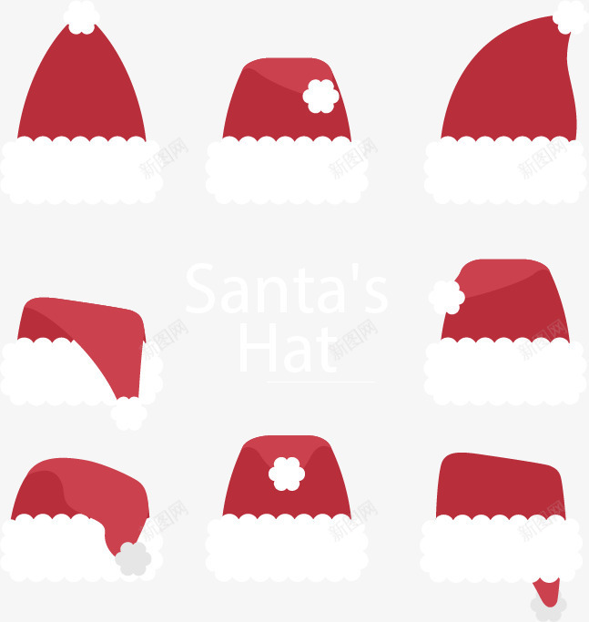 8个扁平圣诞帽png免抠素材_88icon https://88icon.com 圣诞帽 圣诞节 矢量素材 红色