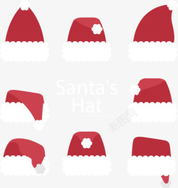 8个扁平圣诞帽素材
