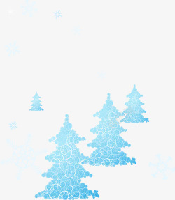 雪景圣诞树元素素材