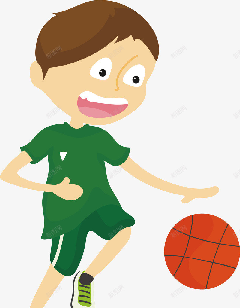 打篮球的孩子png免抠素材_88icon https://88icon.com 孩子 手绘 篮球 绿球衣