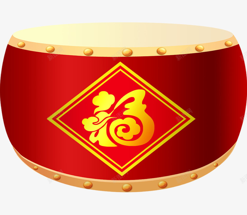 红色中国风福字擂鼓png免抠素材_88icon https://88icon.com 打鼓 擂鼓 敲鼓 新年 新春 春节 装饰图案 过年