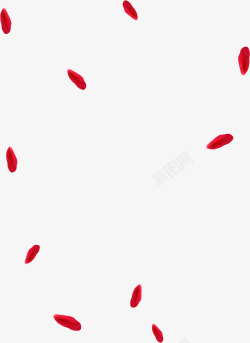 红色漂浮花瓣装饰分层素材