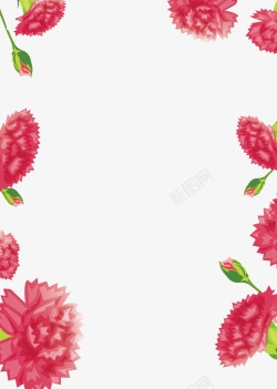 感恩卡设计素材母亲节康乃馨贺卡背景矢量图高清图片