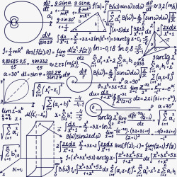 蓝色数学笔记矢量图素材