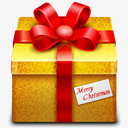 黄色圣诞节礼物礼盒图标图标
