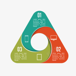 彩色商务循环三角形矢量图素材