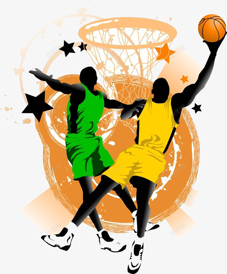 篮球比赛插画png免抠素材_88icon https://88icon.com 动感 延期移动 弹起 爱好 玩球 球筐 篮球比赛插画 跳跃 蹦跳 运动比赛 锦标赛