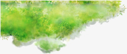 绿色手绘春日大树素材