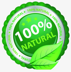 100绿色品质保障标签素材