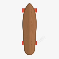 木质褐色滑板矢量图素材