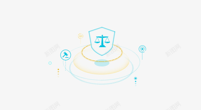创意科技小图标合成法律logo图标