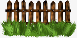 绿草栅栏素材