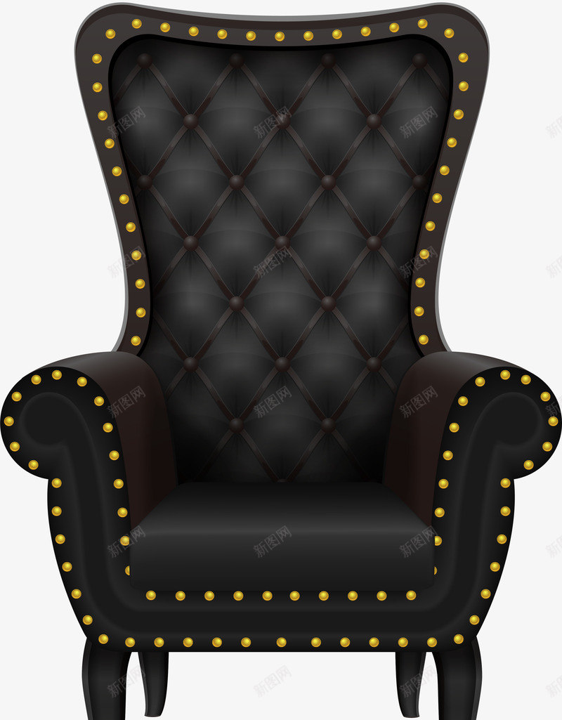 黑色卡通皮质沙发png免抠素材_88icon https://88icon.com 家具 家装节 椅子 皮椅 装饰图案 黑色沙发